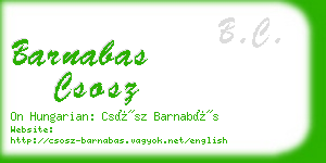 barnabas csosz business card